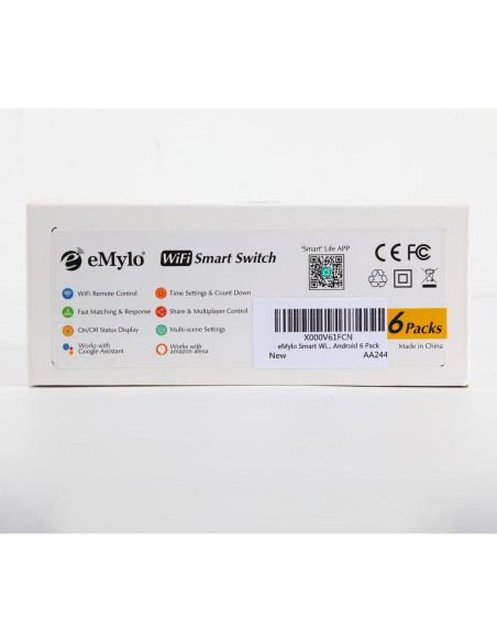 Interruptor Inteligente WiFi eMylo 6 Paquete Control Remoto