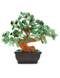 Árbol de Dinero Colorsheng Bonsai de Cuarzo Verde 17.78 cm