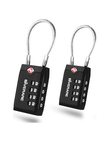 2 Candados de Equipaje GIVERARE Aprobados por TSA 4 Dígitos