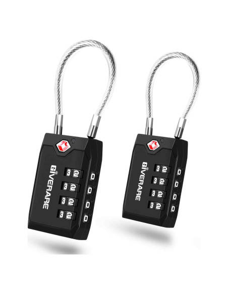 2 Candados de Equipaje GIVERARE Aprobados por TSA 4 Dígitos