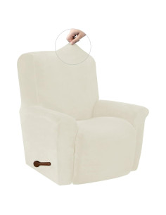 Funda de Sillón Reclinable WEERRW Terciopelo Beige 1 Pieza