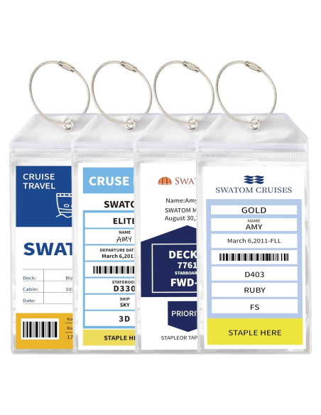 Etiquetas de Equipaje SWATOM Impermeables 4P 18.5x8.9 cm Cruceros Etiquetas de Equipaje SWATOM Impermeables 4P 18.5x8.9 cm Cruceros