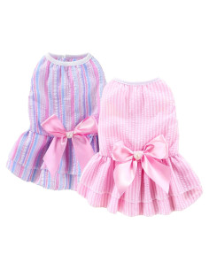 Paquete de 2 Vestidos para Perros SIMCAPY Rosa Púrpura XX-Pequeño