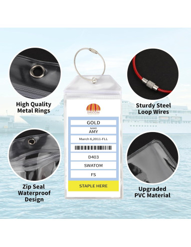 Etiquetas de Equipaje SWATOM Impermeables 4P 18.5x8.9 cm Cruceros