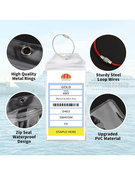 Etiquetas de Equipaje SWATOM Impermeables 4P 18.5x8.9 cm Cruceros Etiquetas de Equipaje SWATOM Impermeables 4P 18.5x8.9 cm Cruceros