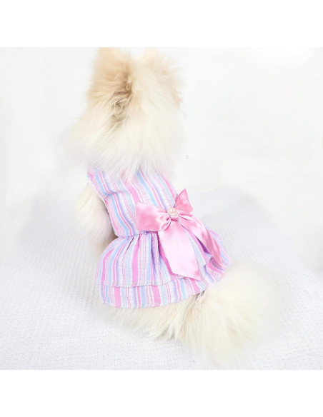 Paquete de 2 Vestidos para Perros SIMCAPY Rosa Púrpura XX-Pequeño Paquete de 2 Vestidos para Perros SIMCAPY Rosa Púrpura XX-Pequeño