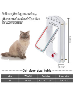 Puerta para Mascotas Saintrygo 20x21 cm con Cerradura 4 Vías 2