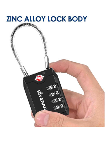 2 Candados de Equipaje GIVERARE Aprobados por TSA 4 Dígitos