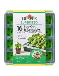 Bandeja de Inicio de Semillas Burpee 16 Celdas XL Verde