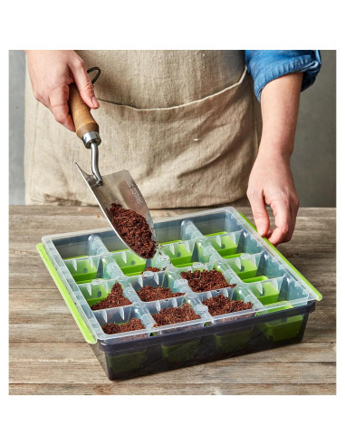 Bandeja de Inicio de Semillas Burpee 16 Celdas XL Verde
