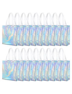 Paquete de 40 bolsas reutilizables plateadas 25.4x20.3cm