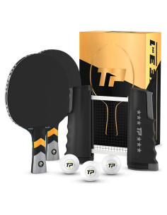 Set de Ping Pong TRICKPLAY con Red Retráctil y 4 Palas