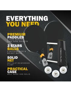 Set de Ping Pong TRICKPLAY con Red Retráctil y 4 Palas 2
