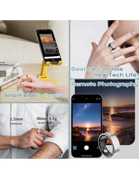 Anillo Inteligente Jawploy PX02 Monitoreo de Salud Negro 11