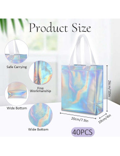 Paquete de 40 bolsas reutilizables plateadas 25.4x20.3cm 2