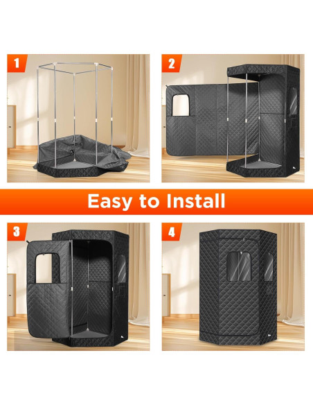 Sauna Portátil Commowner 3L, 15 Niveles, Negro