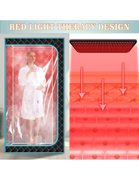 Sauna de Vapor Portátil ZONEMEL con Luz Roja y Control Remoto