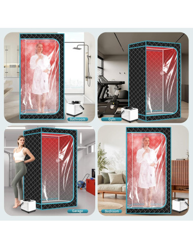 Sauna de Vapor Portátil ZONEMEL con Luz Roja y Control Remoto