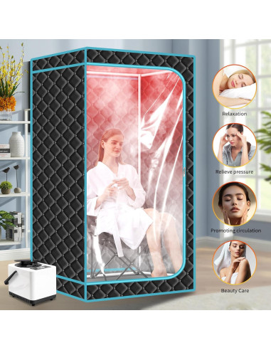Sauna de Vapor Portátil ZONEMEL con Luz Roja y Control Remoto