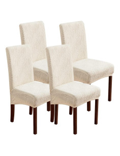 Fundas de Sillas YUEANG Beige 4 Pzas Ajustables Antideslizantes