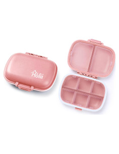 Organizador de Pastillas Holii YH-006-Q 8 Compartimentos Rosa
