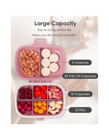Organizador de Pastillas Holii YH-006-Q 8 Compartimentos Rosa Organizador de Pastillas Holii YH-006-Q 8 Compartimentos Rosa