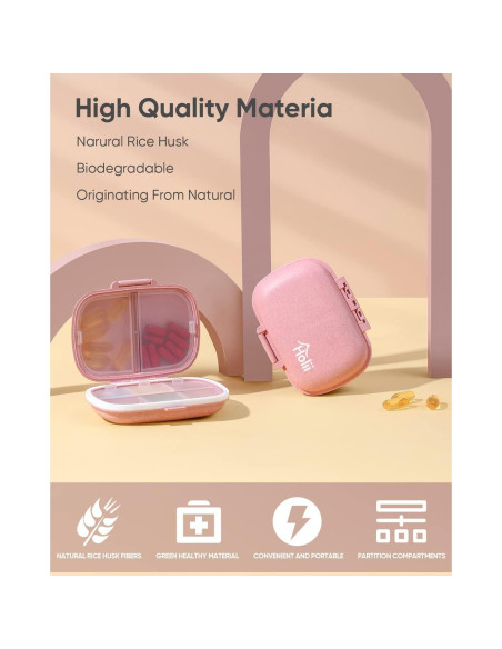 Organizador de Pastillas Holii YH-006-Q 8 Compartimentos Rosa Organizador de Pastillas Holii YH-006-Q 8 Compartimentos Rosa