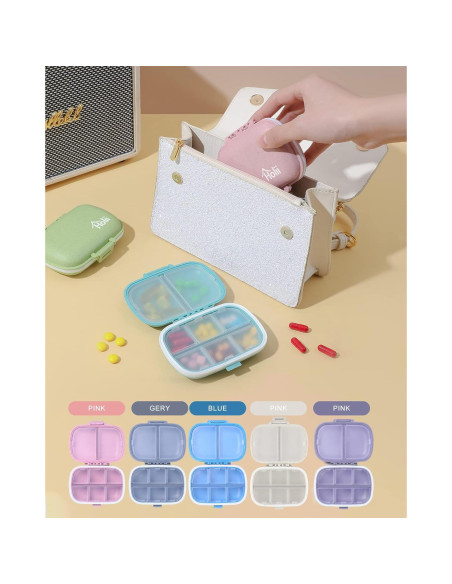 Organizador de Pastillas Holii YH-006-Q 8 Compartimentos Rosa Organizador de Pastillas Holii YH-006-Q 8 Compartimentos Rosa