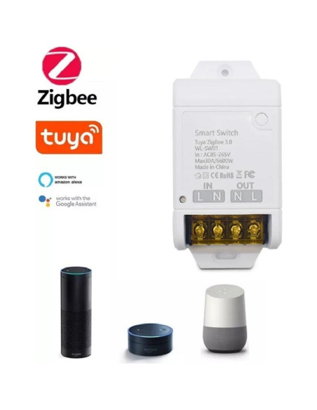Interruptor Inteligente Zigbee Tuya 30A Control Remoto