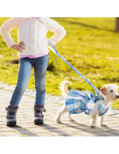 Conjunto de vestido a cuadros para perros Potchen 4 piezas M