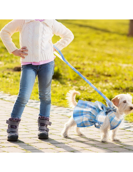Conjunto de vestido a cuadros para perros Potchen 4 piezas M