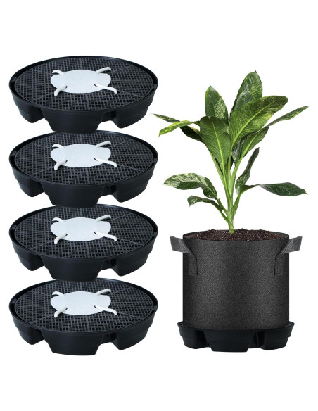 4 Platillos Autorriego UYEDUJZ para Macetas de Tela 32cm
