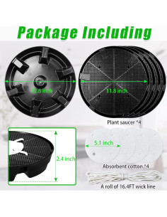 4 Platillos Autorriego UYEDUJZ para Macetas de Tela 32cm 2