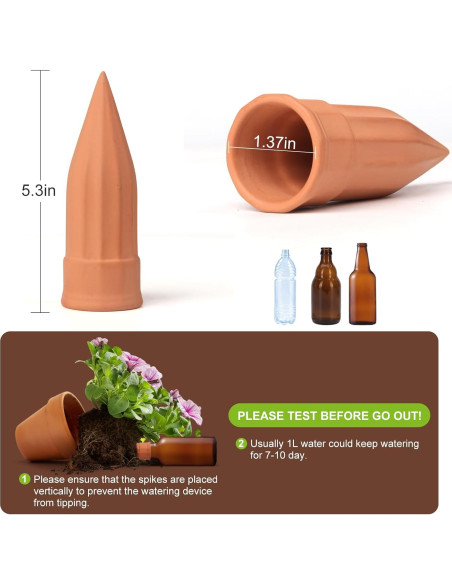 12 Picos de Riego Automático de Terracota TKSCUSR