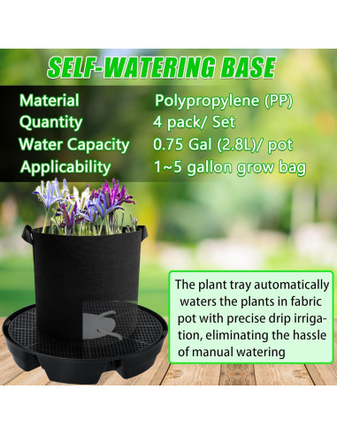 4 Platillos Autorriego UYEDUJZ para Macetas de Tela 32cm