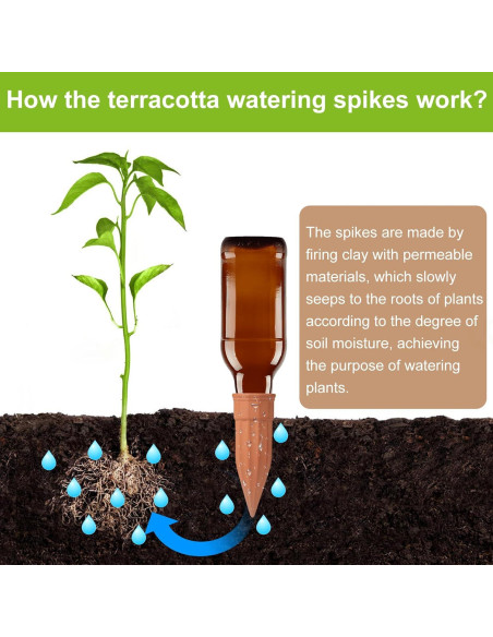 12 Picos de Riego Automático de Terracota TKSCUSR