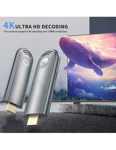 Transmisor y receptor HDMI inalámbrico TPUFO TR30 4K 30m