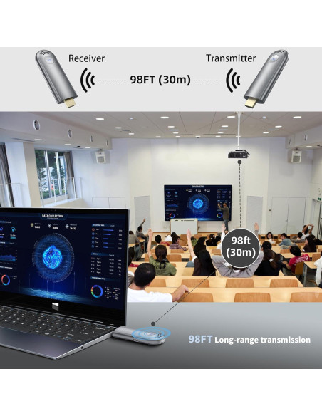 Transmisor y receptor HDMI inalámbrico TPUFO TR30 4K 30m