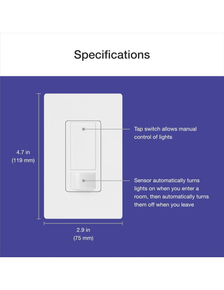Interruptor de luz Lutron Maestro con sensor de movimiento