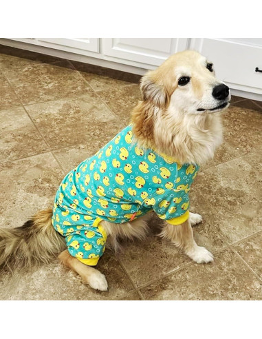 Pijamas para Perros KYEESE Terciopelo Amarillo 3X-Large