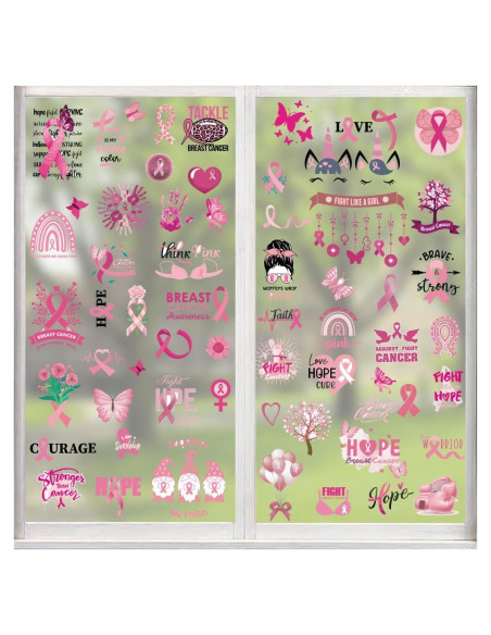 Hying 9PCS Ventosas Rosa Conciencia Cáncer de Mama Decoración