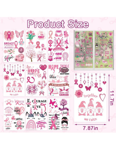 Hying 9PCS Ventosas Rosa Conciencia Cáncer de Mama Decoración