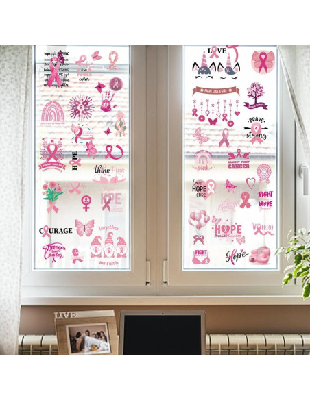 Hying 9PCS Ventosas Rosa Conciencia Cáncer de Mama Decoración