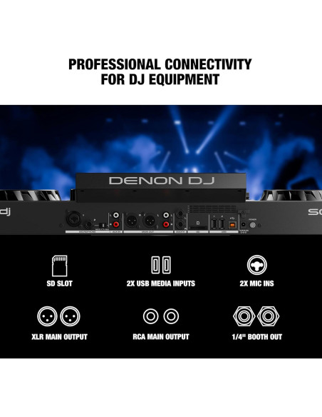Controlador DJ Denon SC LIVE 4 con altavoces y Wi-Fi