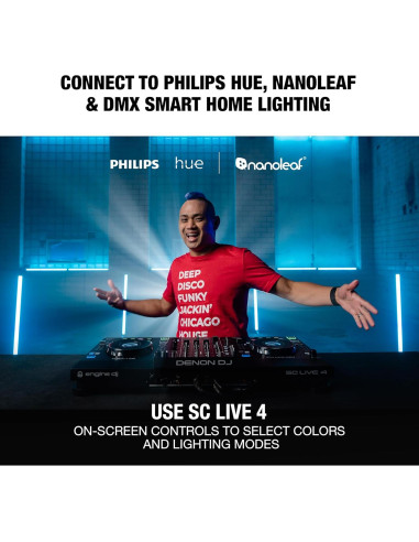 Controlador DJ Denon SC LIVE 4 con altavoces y Wi-Fi
