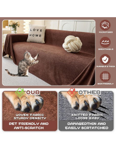 MYSKY HOME Funda de Sofá Antideslizante Chocolate 180x300 cm 2