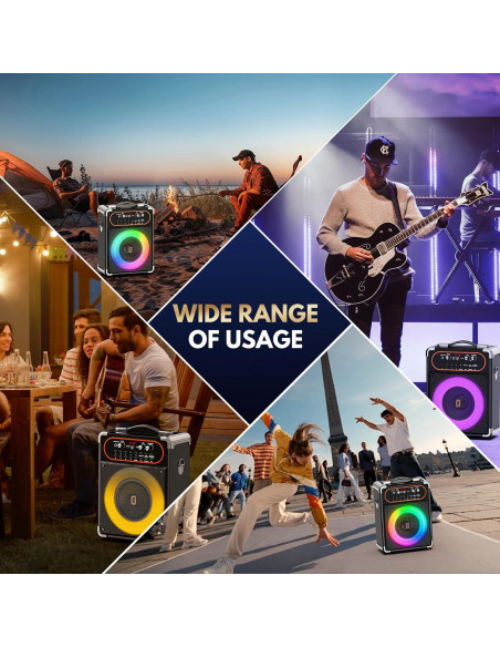 Máquina de Karaoke Bluetooth 5.3 con 2 Micrófonos y Luces