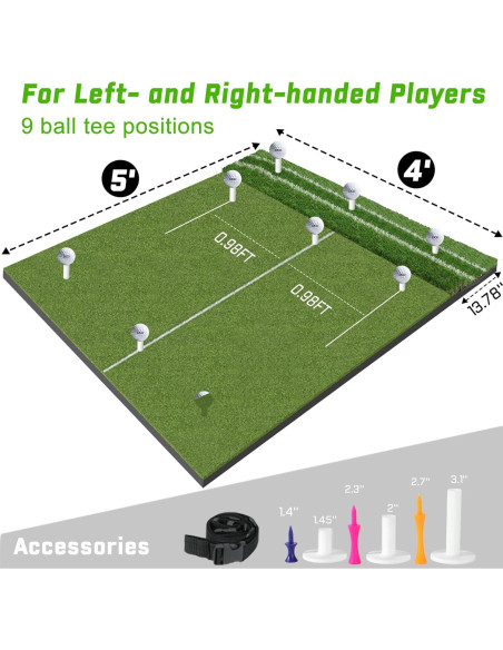 Alfombra de Golf DCQ DualTurf 5x4ft para Entrenamiento