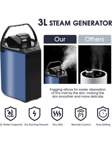 Sauna de Vapor Portátil Sauna Sunakie 3L 9 Niveles Azul