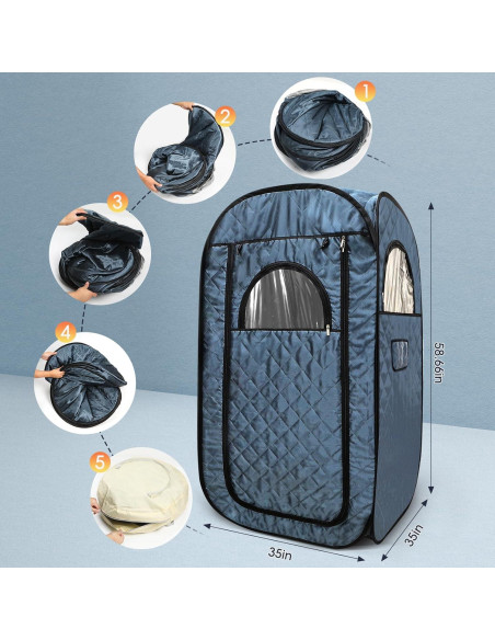 Sauna de Vapor Portátil Sauna Sunakie 3L 9 Niveles Azul